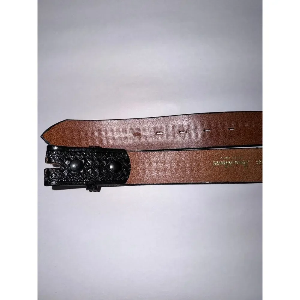 Vintage Don Hume black leather embossed belt blank 38 Oklahoma USA made western